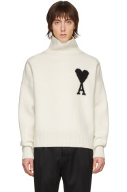 AMI Alexandre Mattiussi - Off-White Merino Ami De Coeur Turtleneck