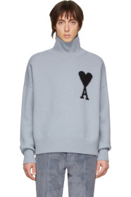 AMI Alexandre Mattiussi - Blue Merino Ami De Coeur Turtleneck