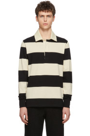 AMI Alexandre Mattiussi - Polo de rugby noir et blanc cassé