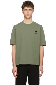 AMI Alexandre Mattiussi - Green Embroidered Ami De Coeur T-Shirt