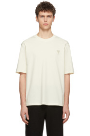 AMI Alexandre Mattiussi - Off-White Embroidered Ami De Coeur T-Shirt