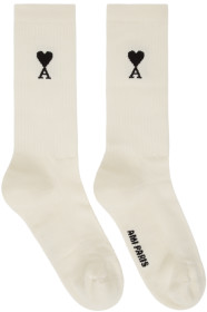 AMI Alexandre Mattiussi - Three-Pack Off-White Ami De Coeur Socks