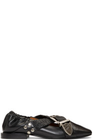 Toga Pulla - Black Buckle Ballerina Flats