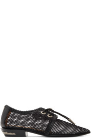 Toga Pulla - Black Mesh Lace-Up Loafers