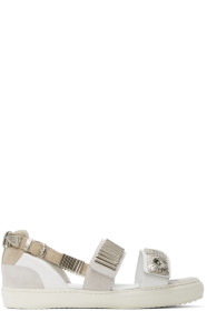Toga Pulla - White Buckles Flat Sandals