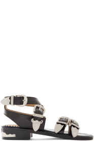 Toga Pulla - Black Four Buckle Western Sandals