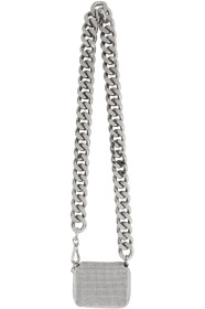 Kara - Sac portefeuille argenté Crystal Mesh Bike exclusif à SSENSE