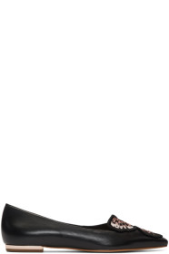Sophia Webster - Black Butterfly Embroidery Ballerina Flats