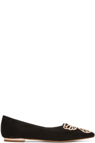 Sophia Webster - Black Suede Bibi Butterfly Flats