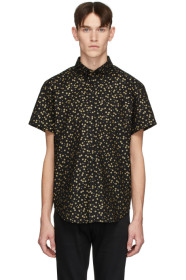 Naked & Famous Denim - Black & Gold Japanese Flowers Easy Shirt