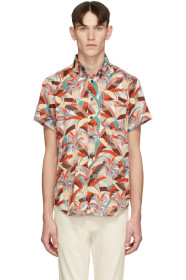Naked & Famous Denim - Orange & Blue Jungle Vacation Aloha Shirt