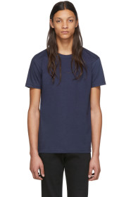 Naked & Famous Denim - ネイビー サーキュラー ニット T シャツ