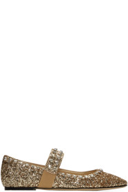 Jimmy Choo - Gold Glitter Minette Flats