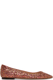 Jimmy Choo - Pink Blast Coarse Glitter Romy Ballerina Flats