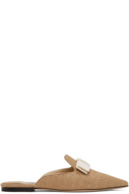 Jimmy Choo - Beige Raffia Galaxy Slipper