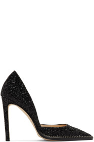 Jimmy Choo - Black Glitter Babette 100 Heels
