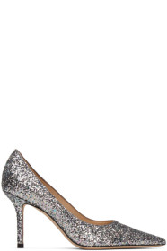 Jimmy Choo - Silver Glitter Love 85 Heels