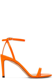 Jimmy Choo - Orange Patent Minny 85 Sandals