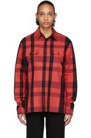 Marcelo Burlon County of Milan - 红色 & 黑色格纹徽标衬衫