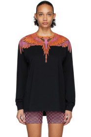 Marcelo Burlon County of Milan - Black & Red Wings Long Sleeve T-Shirt