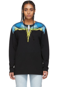 Marcelo Burlon County of Milan - Black & Yellow Wings Long Sleeve T-Shirt