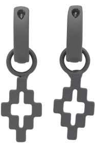 Marcelo Burlon County of Milan - Gunmetal Cross Pendant Earrings