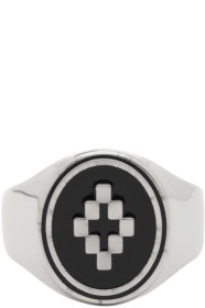 Marcelo Burlon County of Milan - Silver & Black Cross Ring