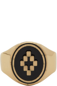 Marcelo Burlon County of Milan - Gold & Black Cross Ring