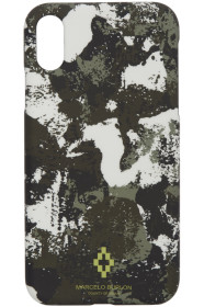 Marcelo Burlon County of Milan - Étui pour iPhone XR beige et vert Camo Cross