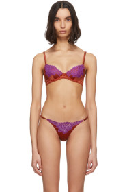 Fleur du Mal - Red & Purple Lace James Cheeky Bra