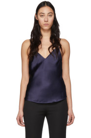Fleur du Mal - Navy Silk V-Neck Camisole