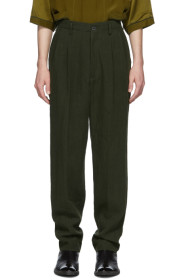 Haider Ackermann - Green High-Waist Trousers