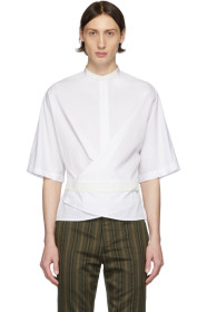 Haider Ackermann - White & Off-White Silk Wrap Belt Shirt