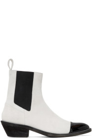 Haider Ackermann - White Cowboy Chelsea Boots