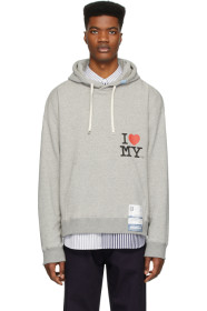 Miharayasuhiro - Pull à capuche gris Printed