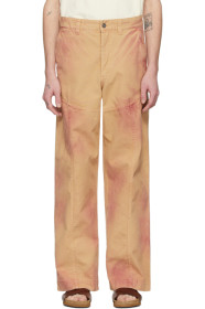 Jacquemus - Beige & Red 'Le Pantalon Terraio' Trousers