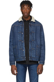Levi's Made & Crafted - 蓝色 Type II 羊羔绒牛仔卡车司机夹克