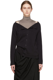 Yohji Yamamoto - Cardigan asymétrique noir