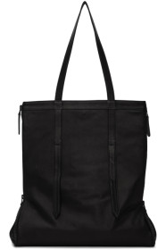 Yohji Yamamoto - Cabas en cuir à glissière noir