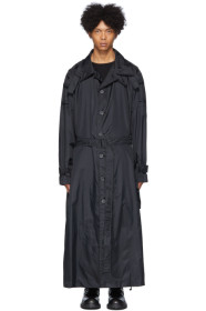 Yohji Yamamoto - Trench en nylon noir