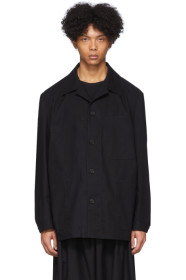 Yohji Yamamoto - Chemise surdimensionnée noire Jacket