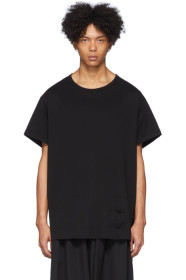 Yohji Yamamoto - T-shirt à patte de boutonnage noir