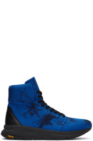 Yohji Yamamoto - Baskets montantes graphiques bleues