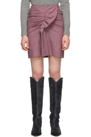 Isabel Marant Etoile - Jupe en lin mauve et noire Ines