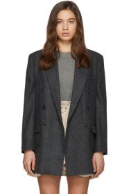 Isabel Marant Etoile - Grey Wool Eagan Double-Breasted Blazer