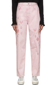 Isabel Marant Etoile - Pink Embroidered Corsyb Jeans