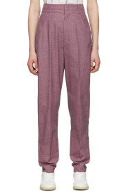 Isabel Marant Etoile - Purple & Black Linen Loulia Trousers