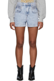 Isabel Marant Etoile - Short en denim bleu Hiana