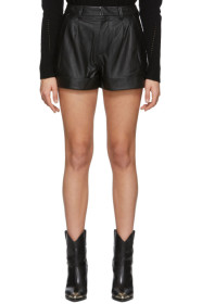 Isabel Marant Etoile - Short en cuir noir Abot