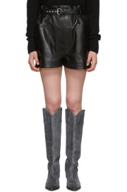 Isabel Marant - Black Leather Xike Shorts